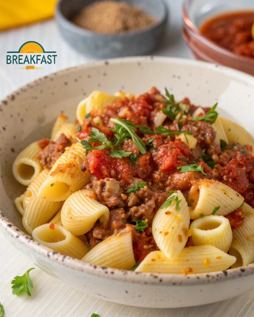Pasta Shells with Ground Beef