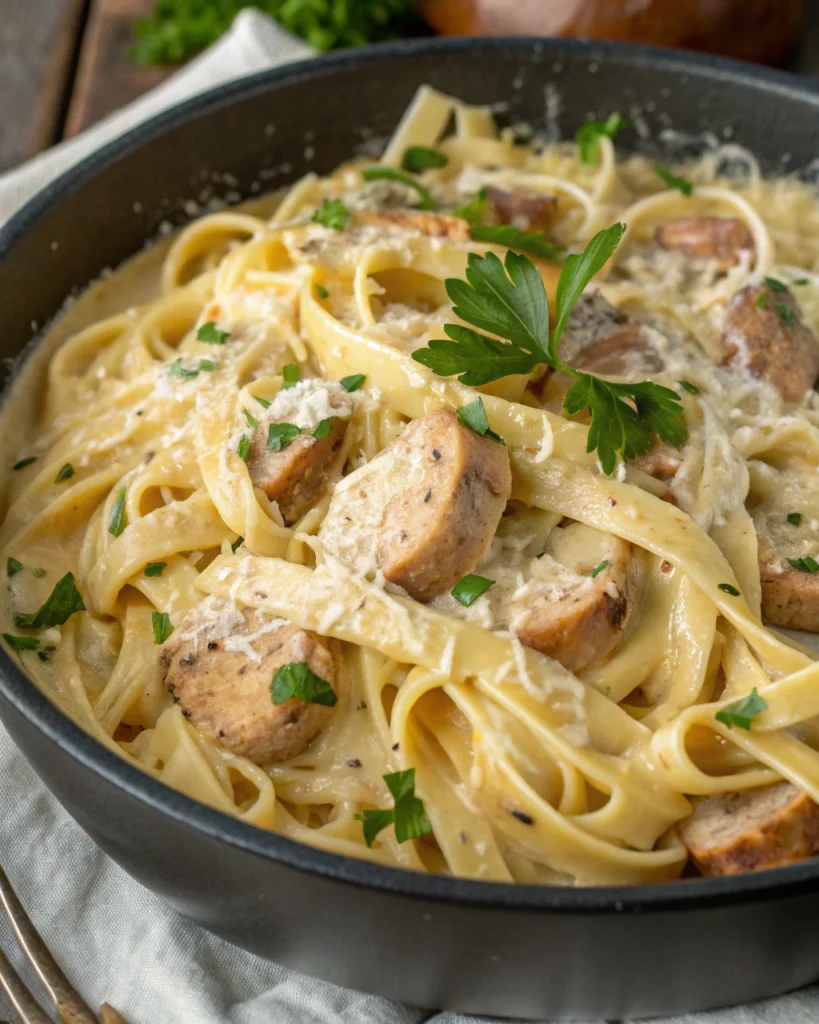 Creamy Chicken Sausage Alfredo Pasta