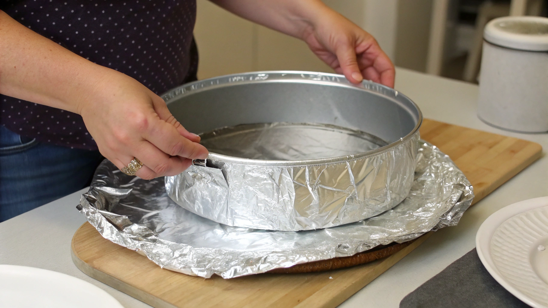 Prepared springform pan with optional pork rind crust