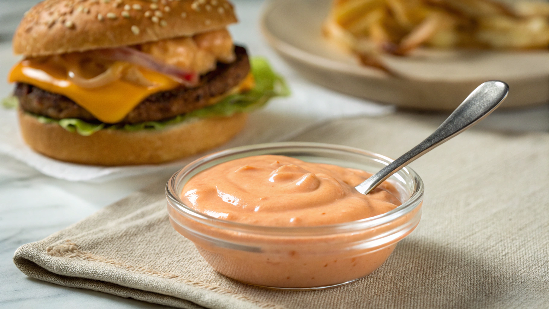 Homemade Big Mac special sauce ready for the wraps
