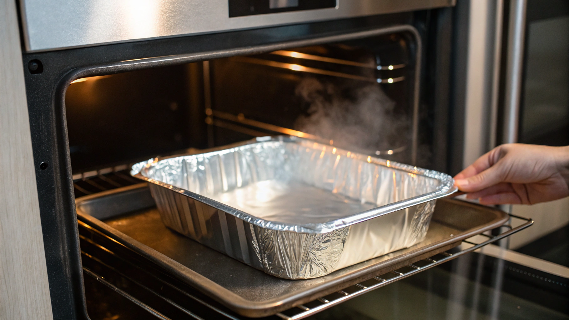 Preparing the baking dish with butter and parchment paper