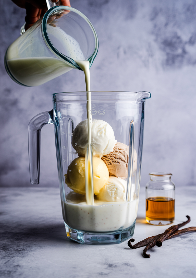 Prepare all your milkshake ingredients before starting