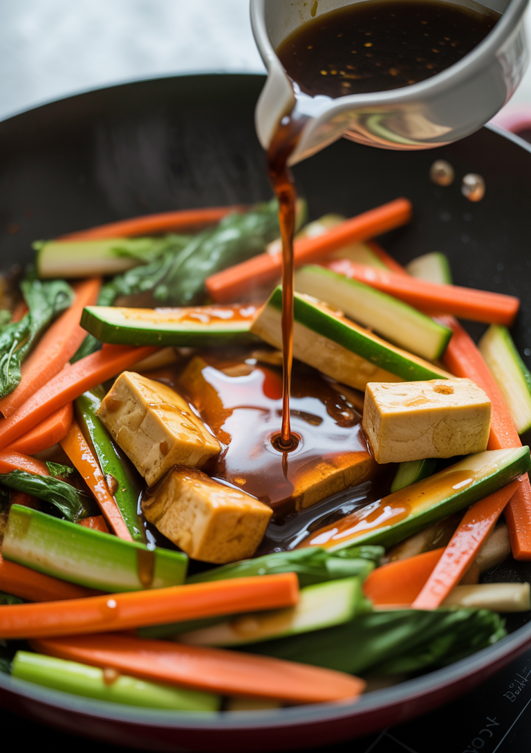 Coating the tofu cubes with cornstarch mixture ensures a crispy exterior