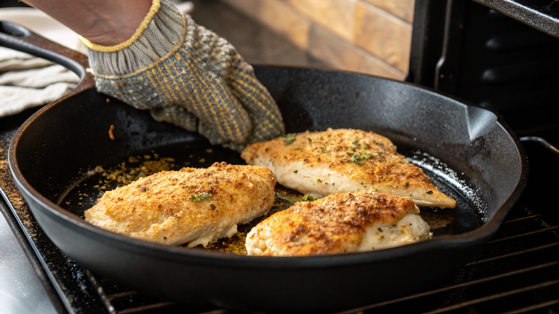 Pounding chicken breasts to even thickness ensures they cook evenly