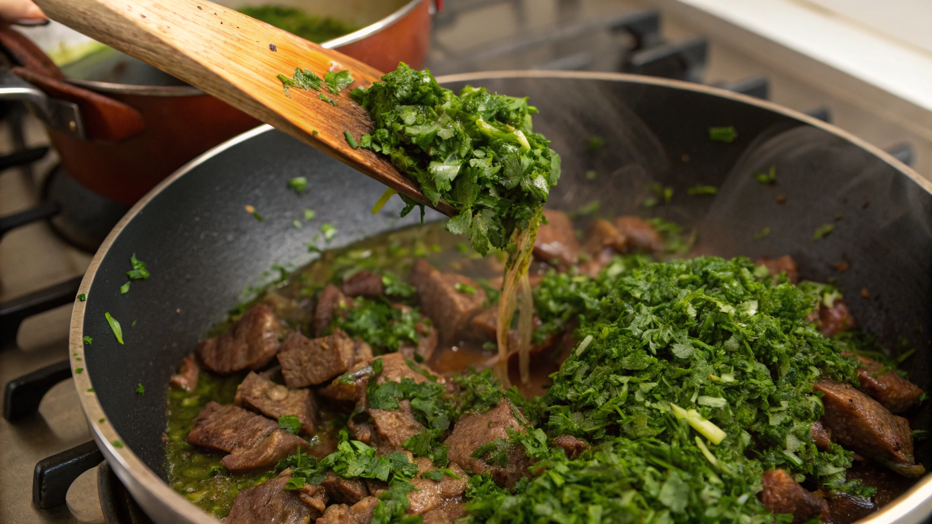 Preparing the meat mixture for Kabob Koobideh