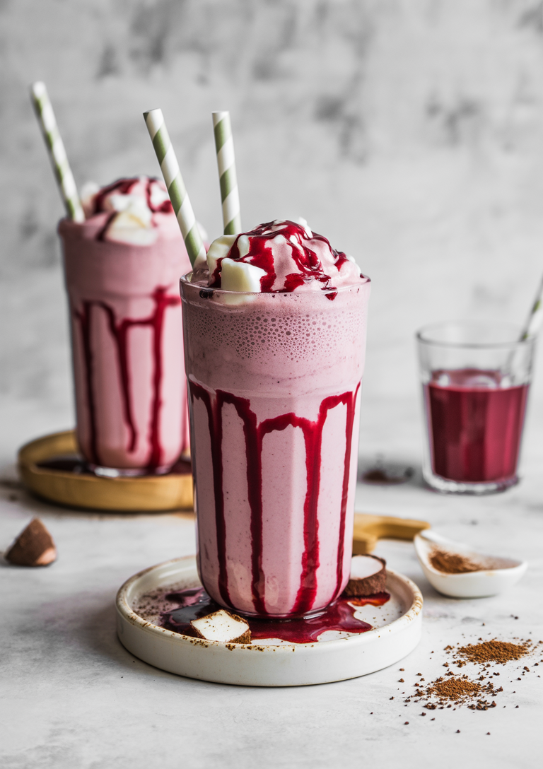 Whisking together the milkshake base ingredients