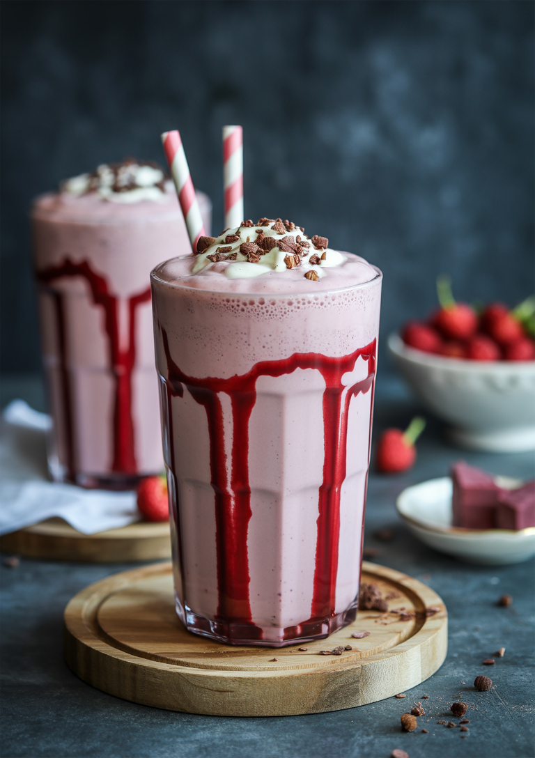 Whisking together the milkshake base ingredients