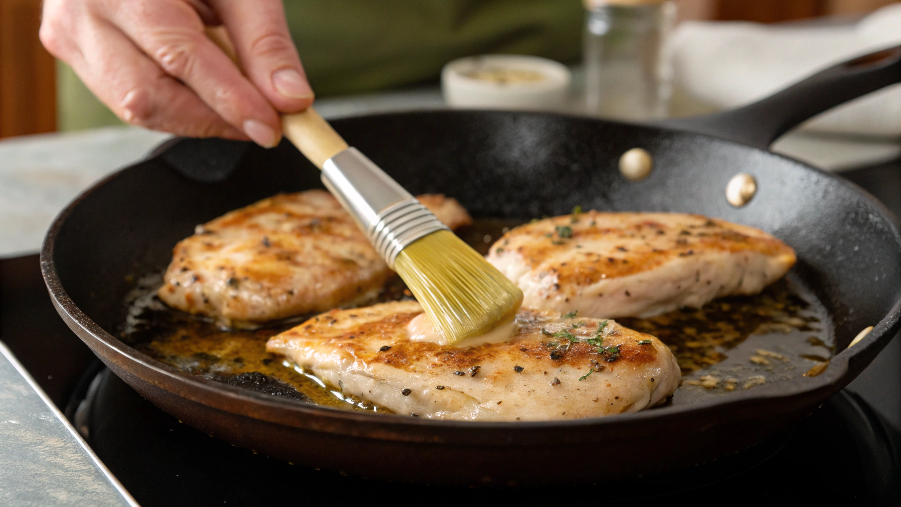 Pounding chicken breasts to even thickness ensures they cook evenly