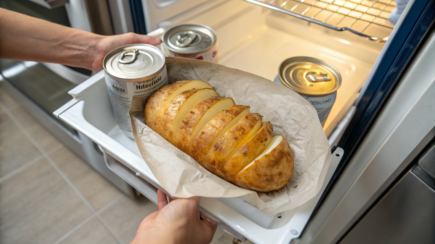 Preparing the baking dish with butter and parchment paper