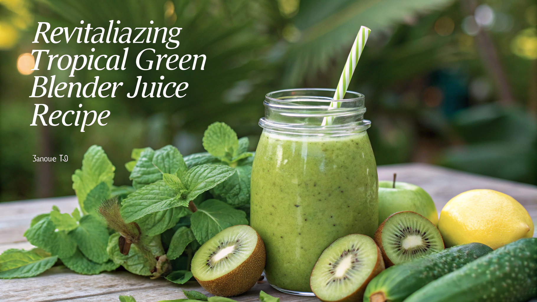 Fresh ingredients prepared for the tropical green blender juice