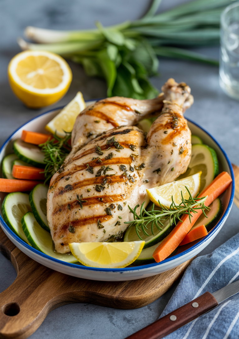 Fresh lemon herb marinade for the chicken