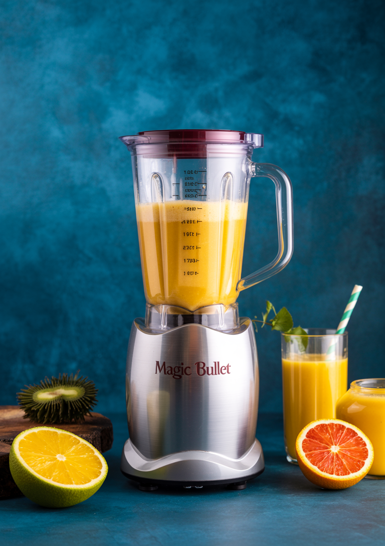 Adding the liquid base to the Magic Bullet cup