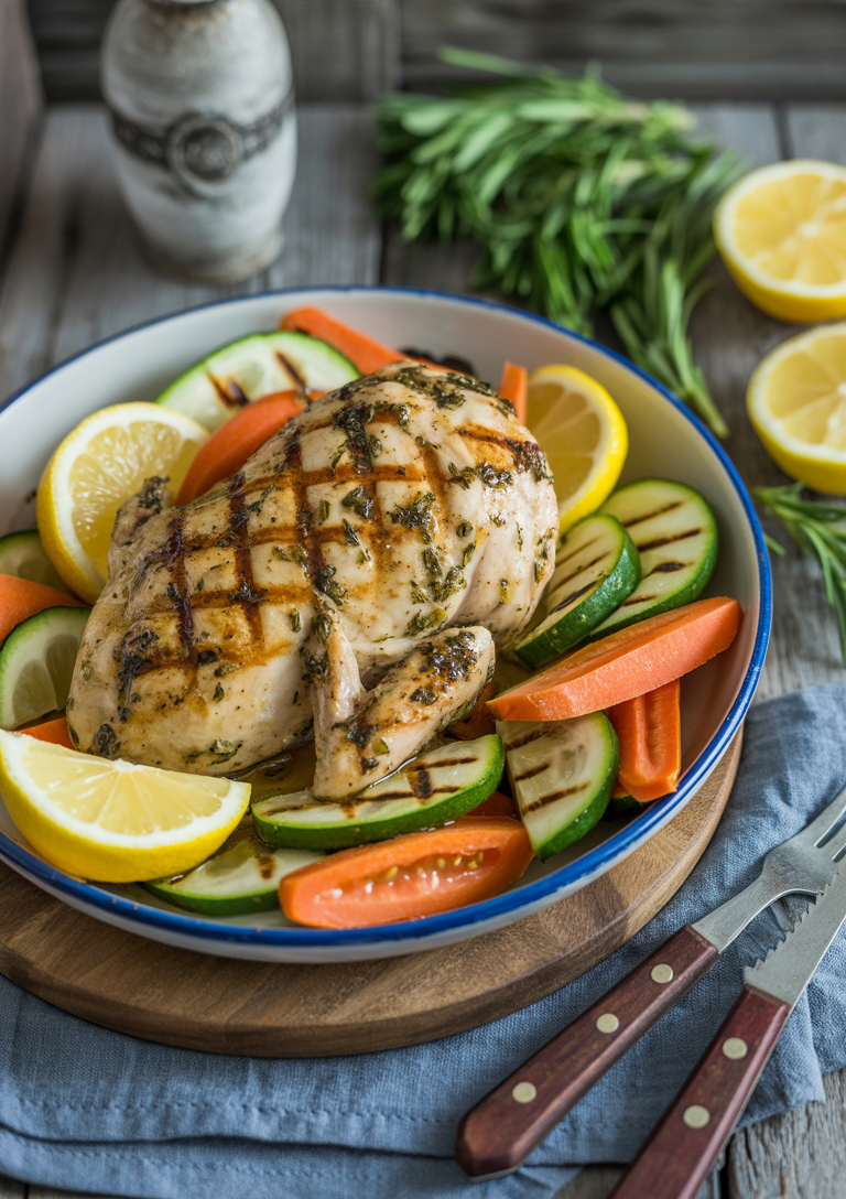 Fresh lemon herb marinade for the chicken
