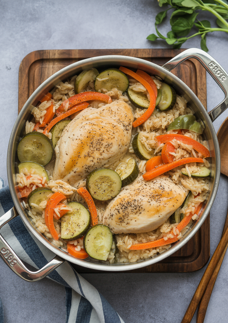 Searing the chicken pieces until golden brown