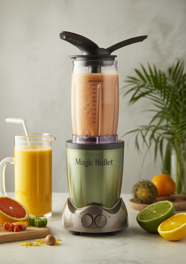 Adding the liquid base to the Magic Bullet cup