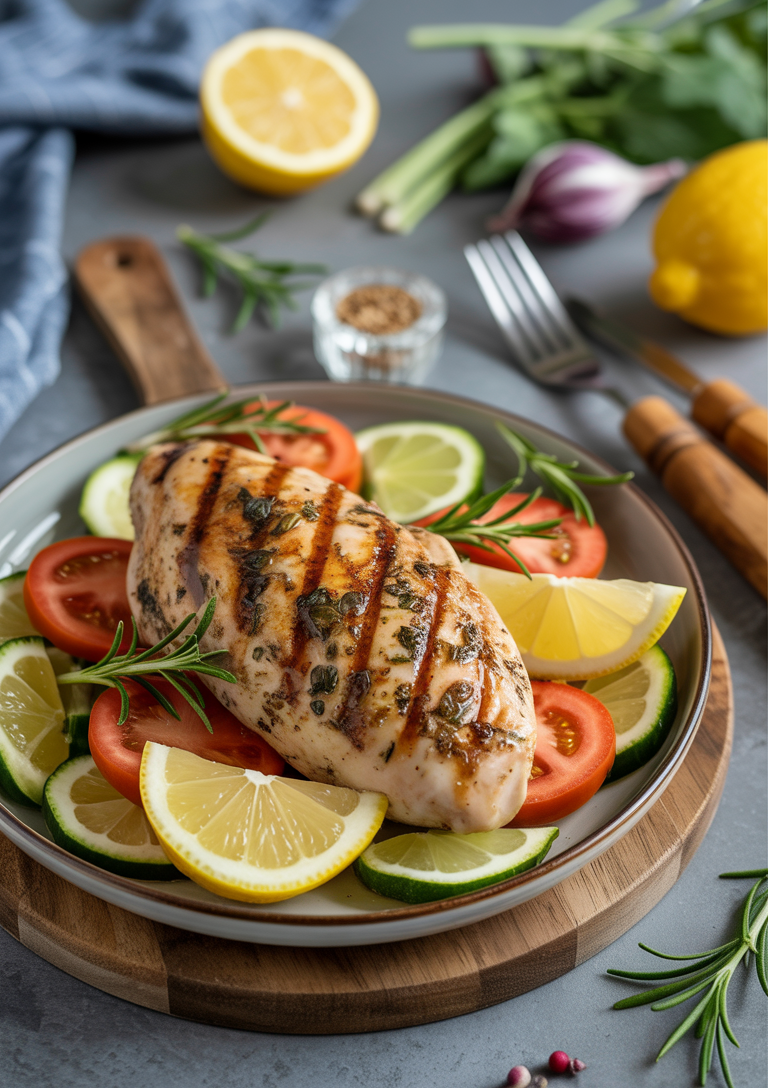 Fresh lemon herb marinade for the chicken