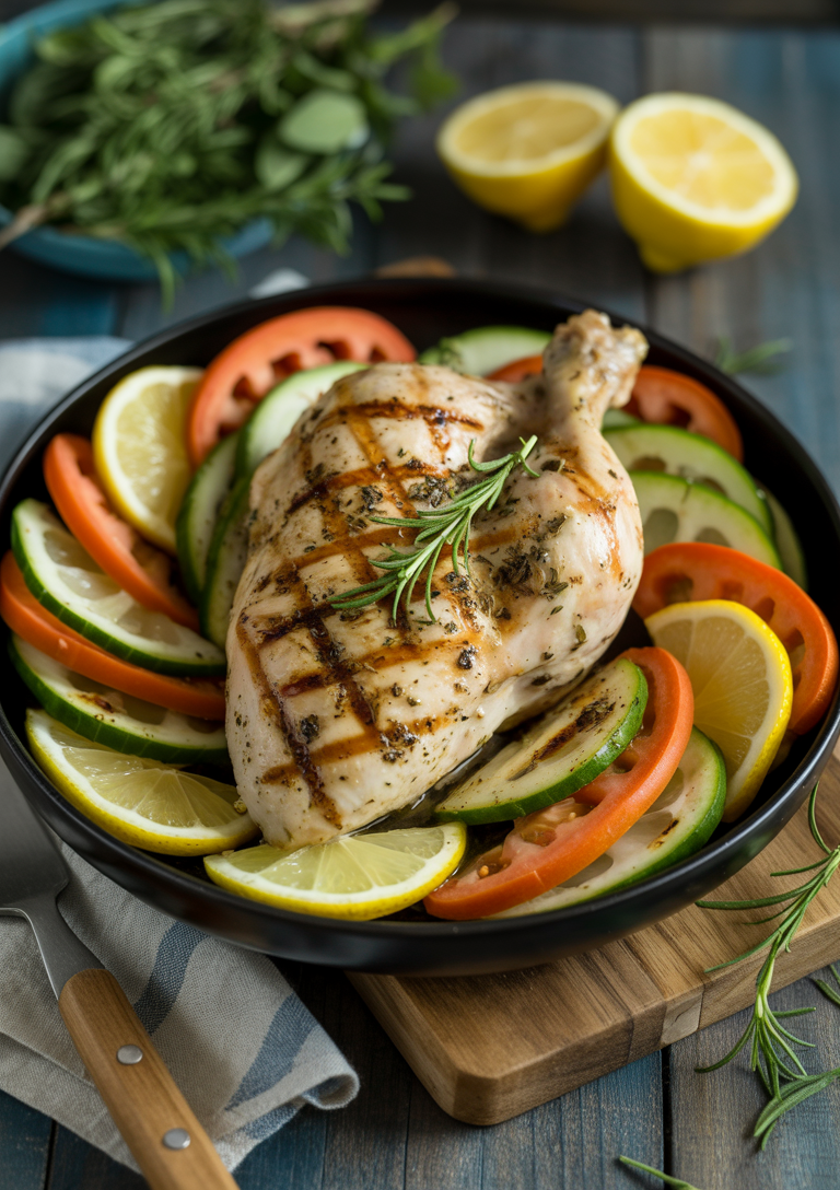 Fresh lemon herb marinade for the chicken