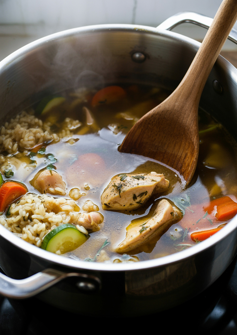 Searing the chicken pieces until golden brown
