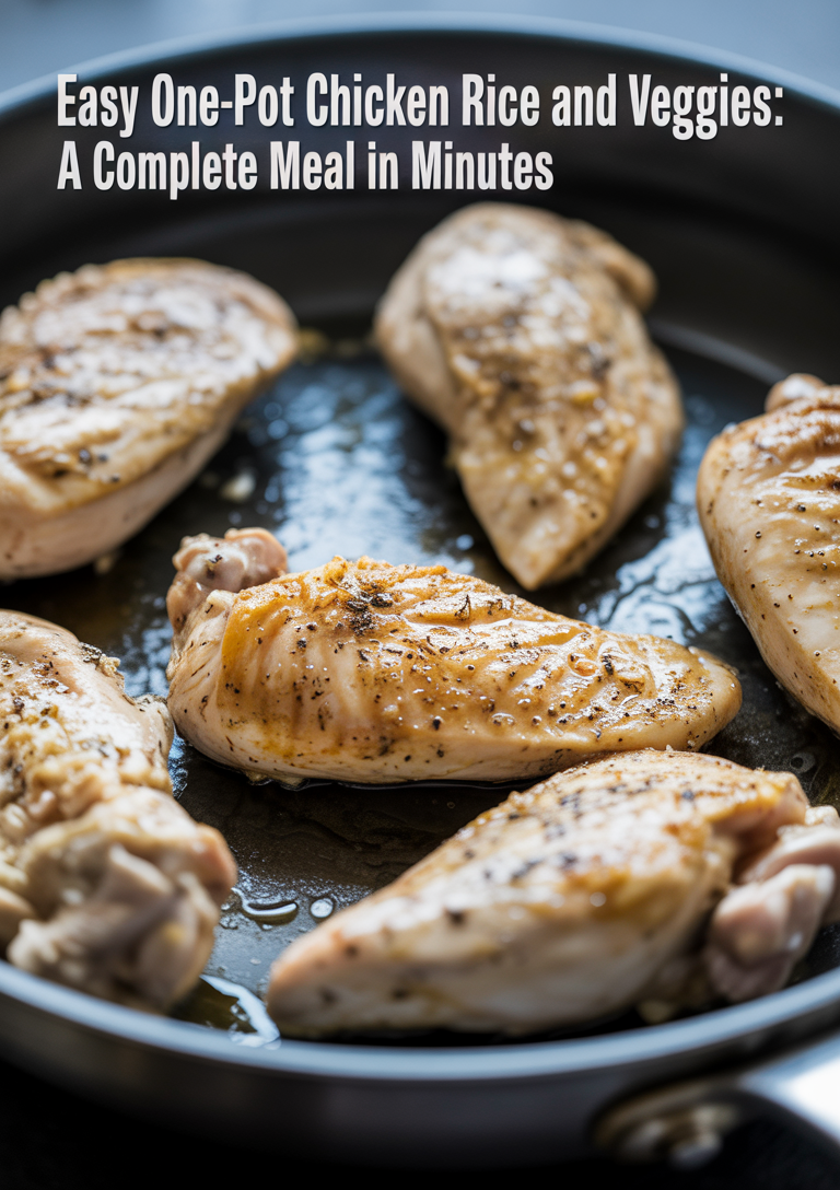 Searing the chicken pieces until golden brown