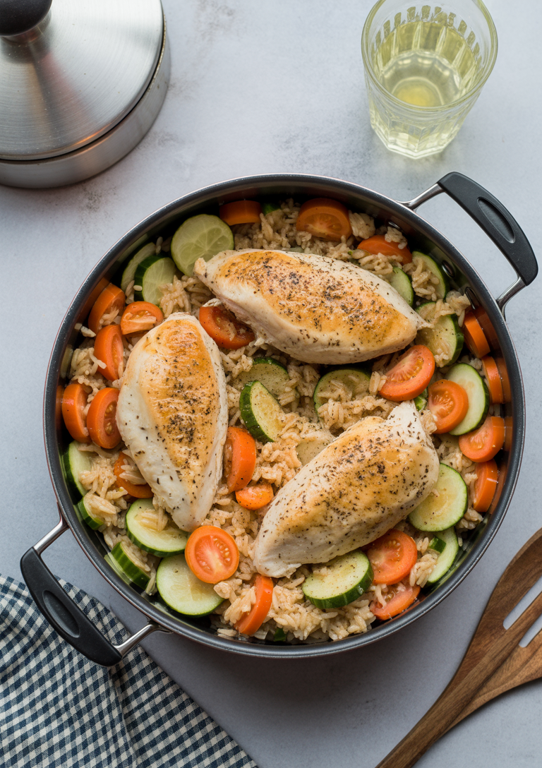 Searing the chicken pieces until golden brown