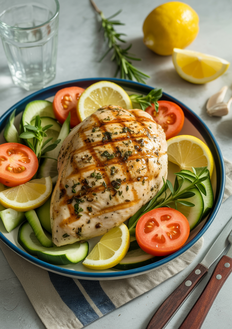Fresh lemon herb marinade for the chicken